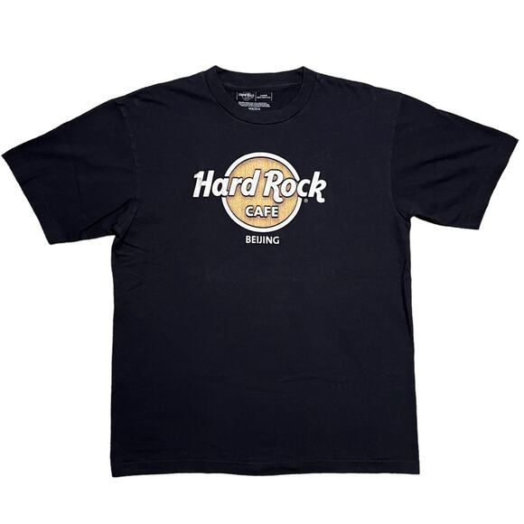 Hard Rock Cafe Beijing China Logo Black Cotton Short Sleeve T-Shirt Mens Large - Picture 1 of 4